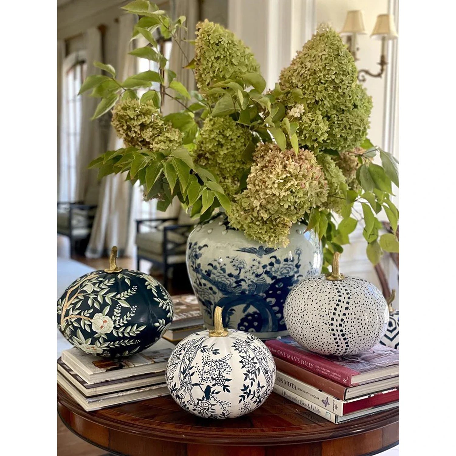 Blue Chinoiserie Pumpkin