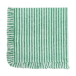 Green Stripe Ruffle Napkins (Set of 4)