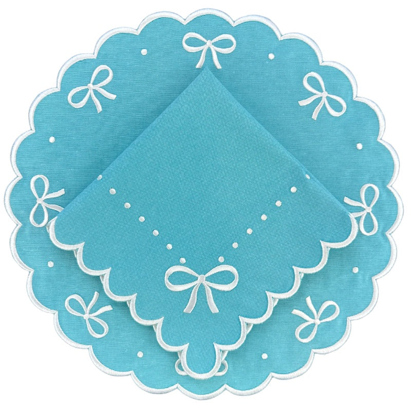 Juliet Bows Placemat - Robin Egg Blue (Set of 4)