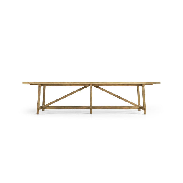 Timeless Sidereal French Laundry Dining Table 125" in Chestnut