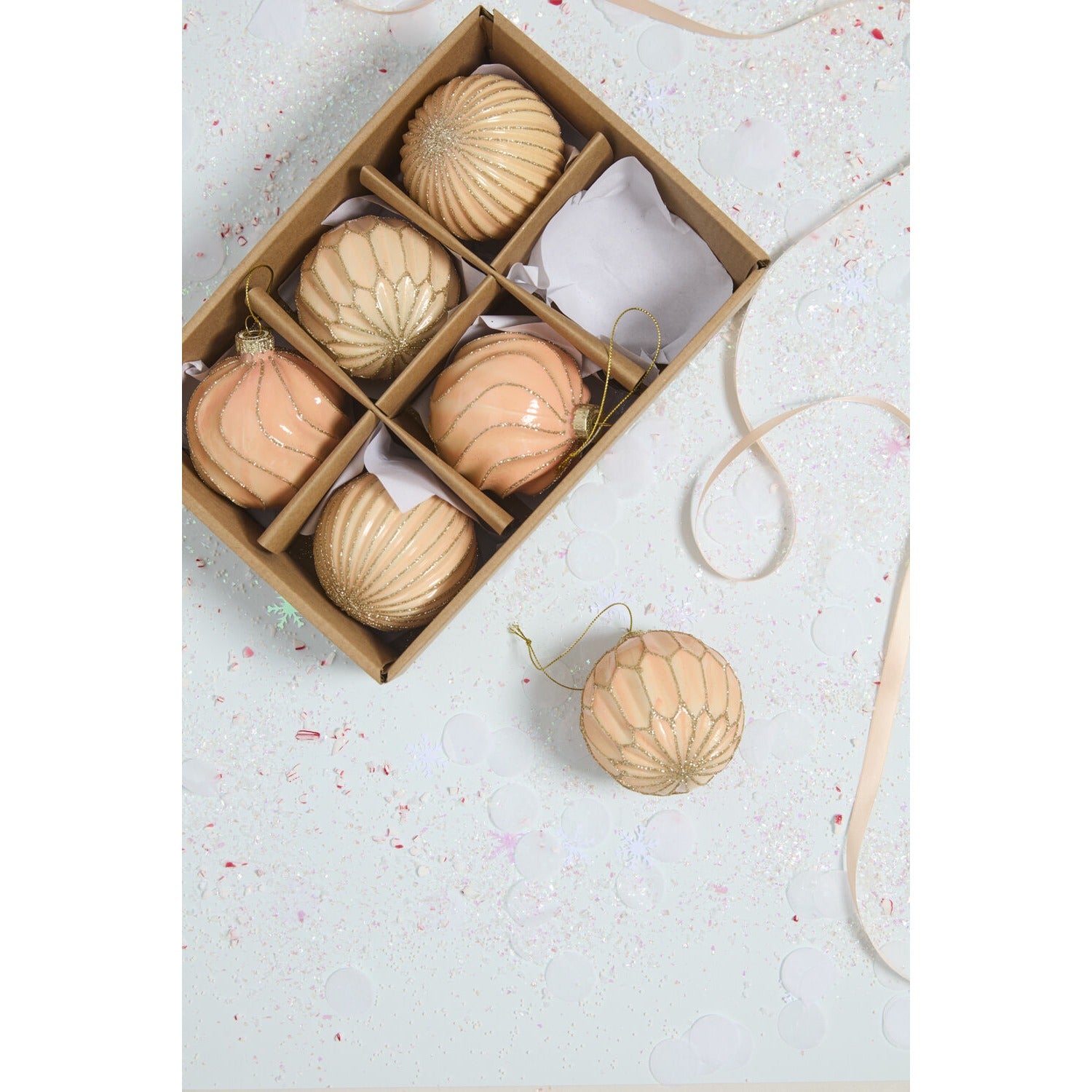 Metallic Bauble Ornament - Set of 6