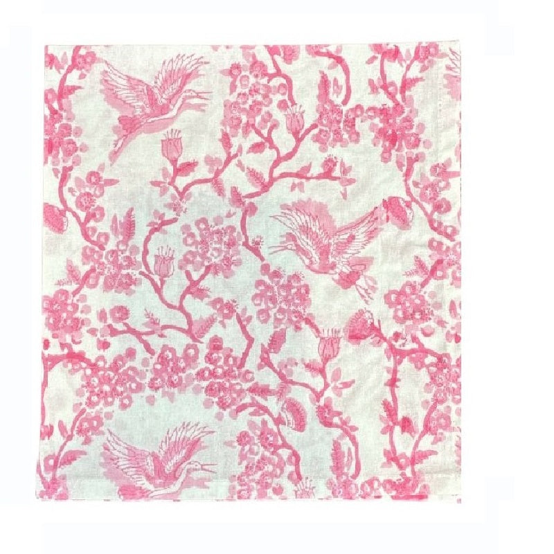 Pink Toile de Jouy Birds - Napkins (Set of 4)