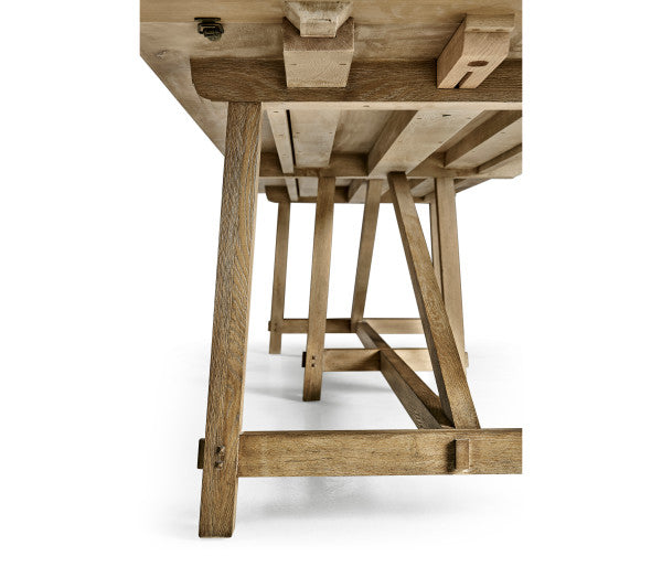 Timeless Sidereal French Laundry Dining Table 125" in Chestnut
