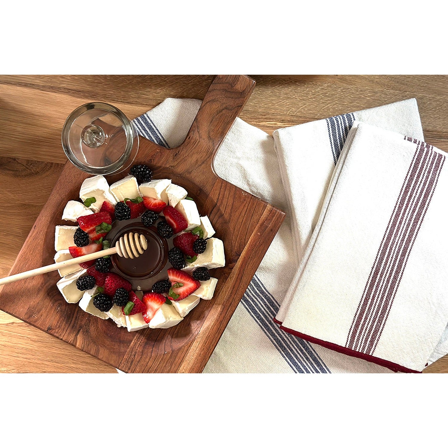 Dinner Napkins, Vintage Merlot Red Stripe, Set of 4