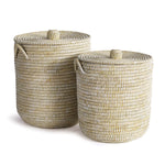 Raven Hamper Baskets with Lids Set of 2