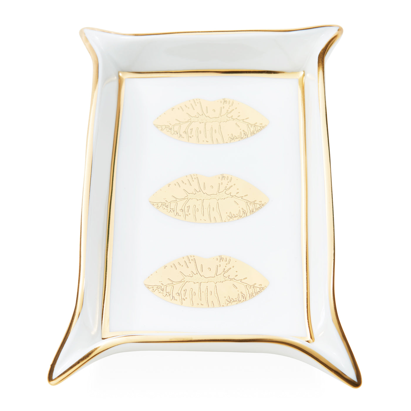 Lips Valet Tray - White/Gold