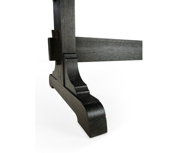 Timeless Epoch Trestle Dining Table in Ebonized Oak
