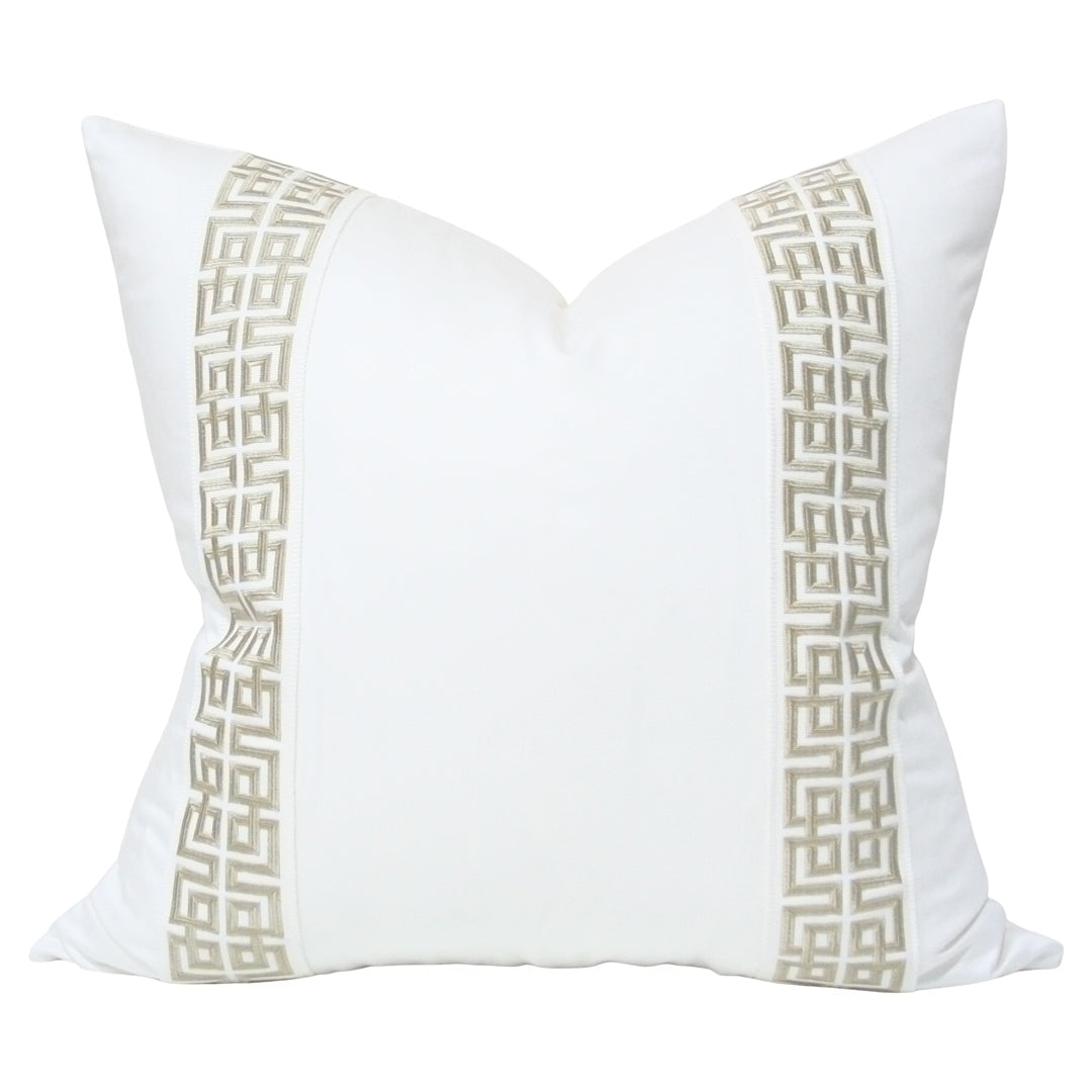 White with Gold Fretwork Trim (Last Chance)