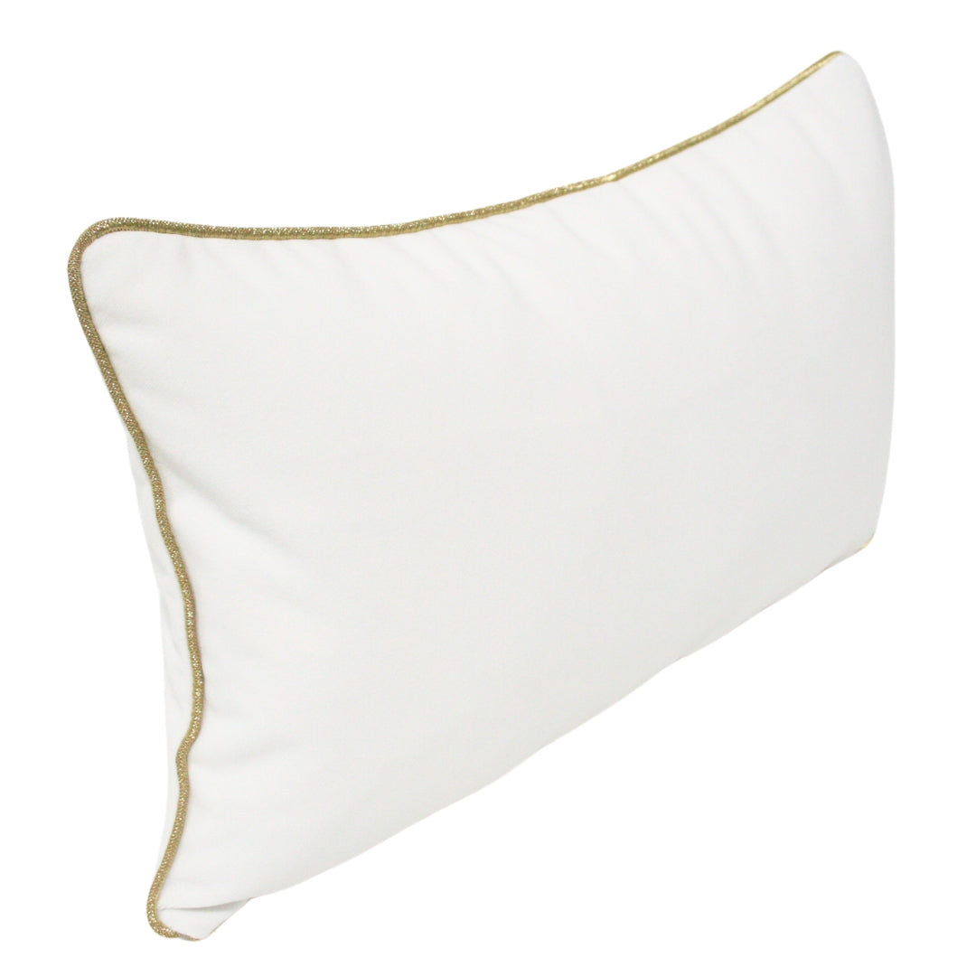 White Performance Velvet with Gold French Piping (Last Chance)