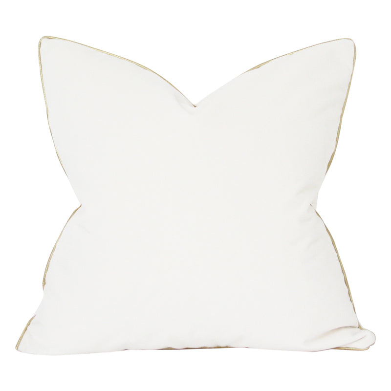 White Performance Velvet with Gold French Piping (Last Chance)