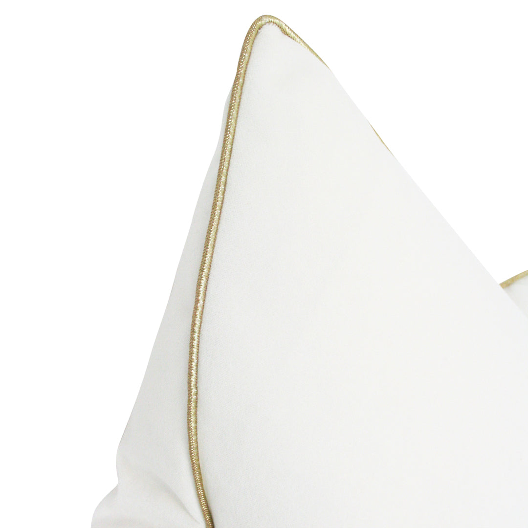 White Performance Velvet with Gold French Piping (Last Chance)
