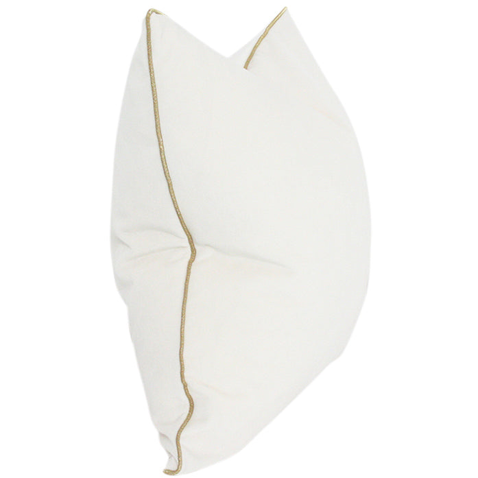 White Performance Velvet with Gold French Piping (Last Chance)