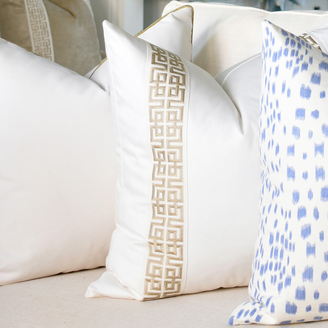 White with Gold Fretwork Trim (Last Chance)