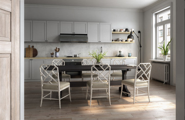 Timeless Epoch Trestle Dining Table in Ebonized Oak
