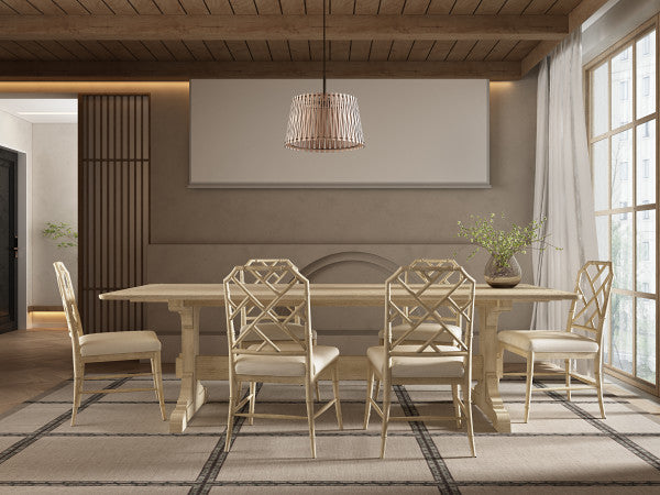 Timeless Epoch Trestle Dining Table in Stripped Oak