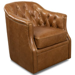 Coolidge Leather Swivel Chair - Cuba Brown