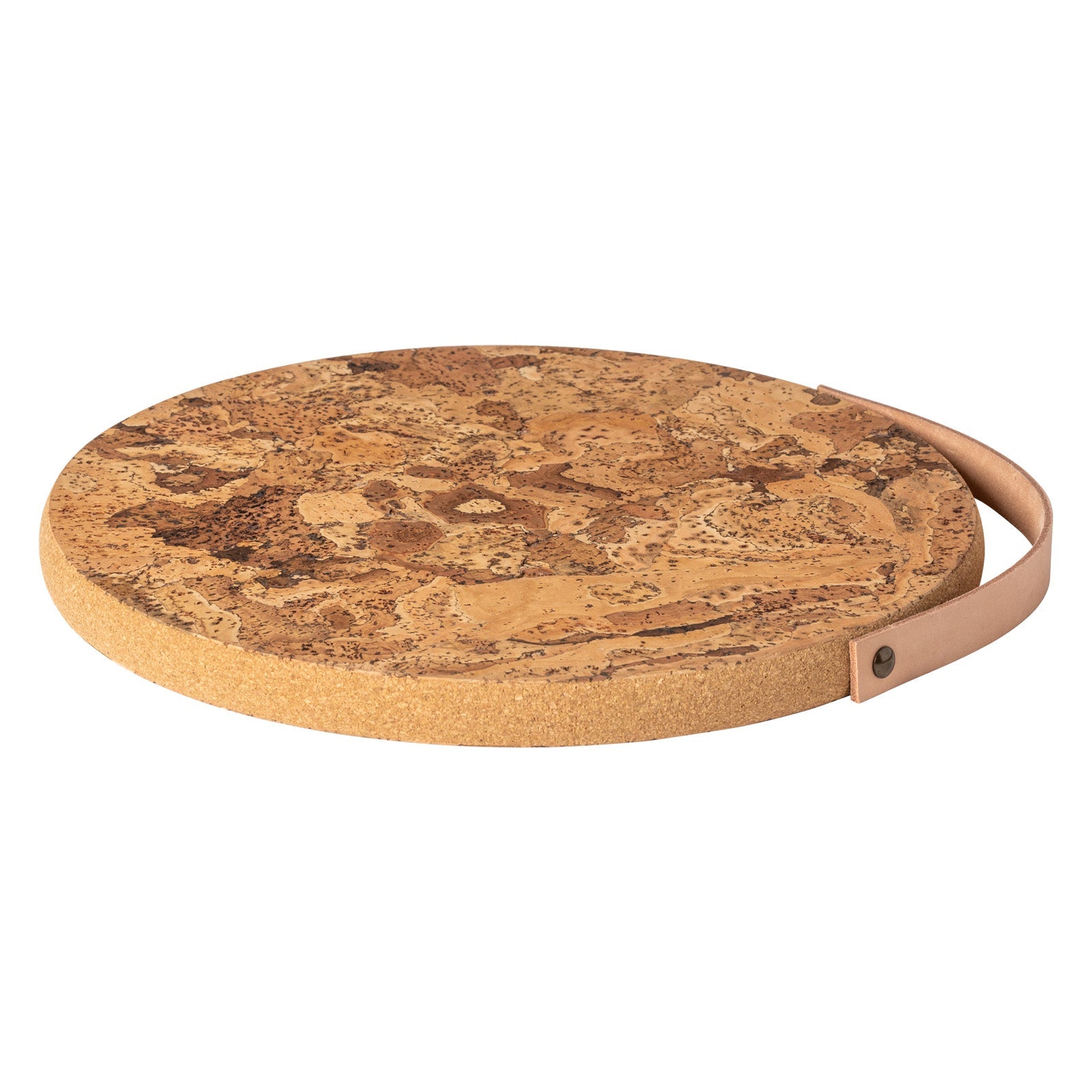 Cork Trivet w/ Leather Handle
