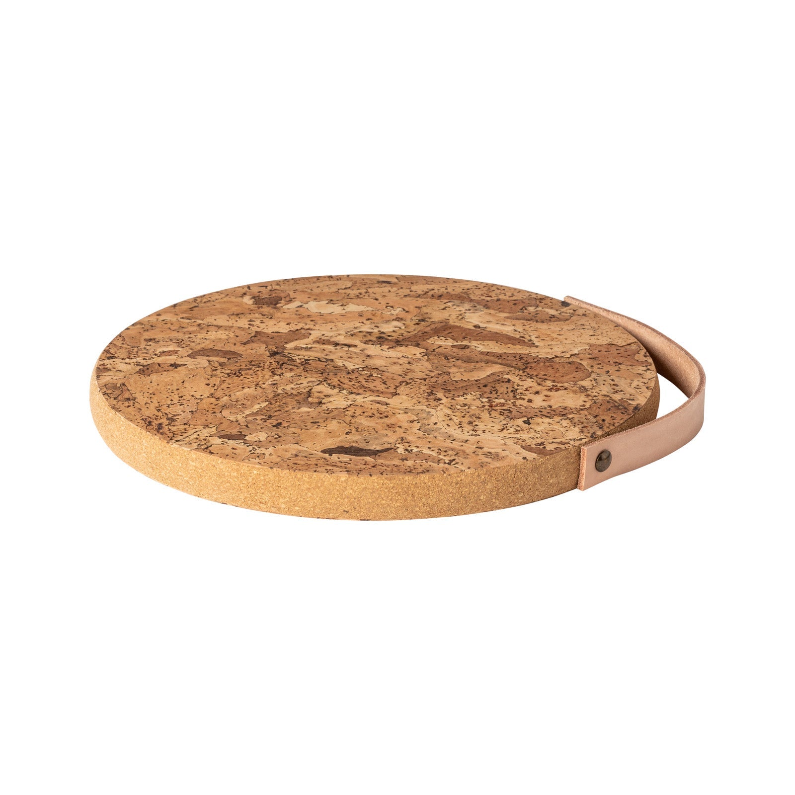 Cork Trivet w/ Leather Handle