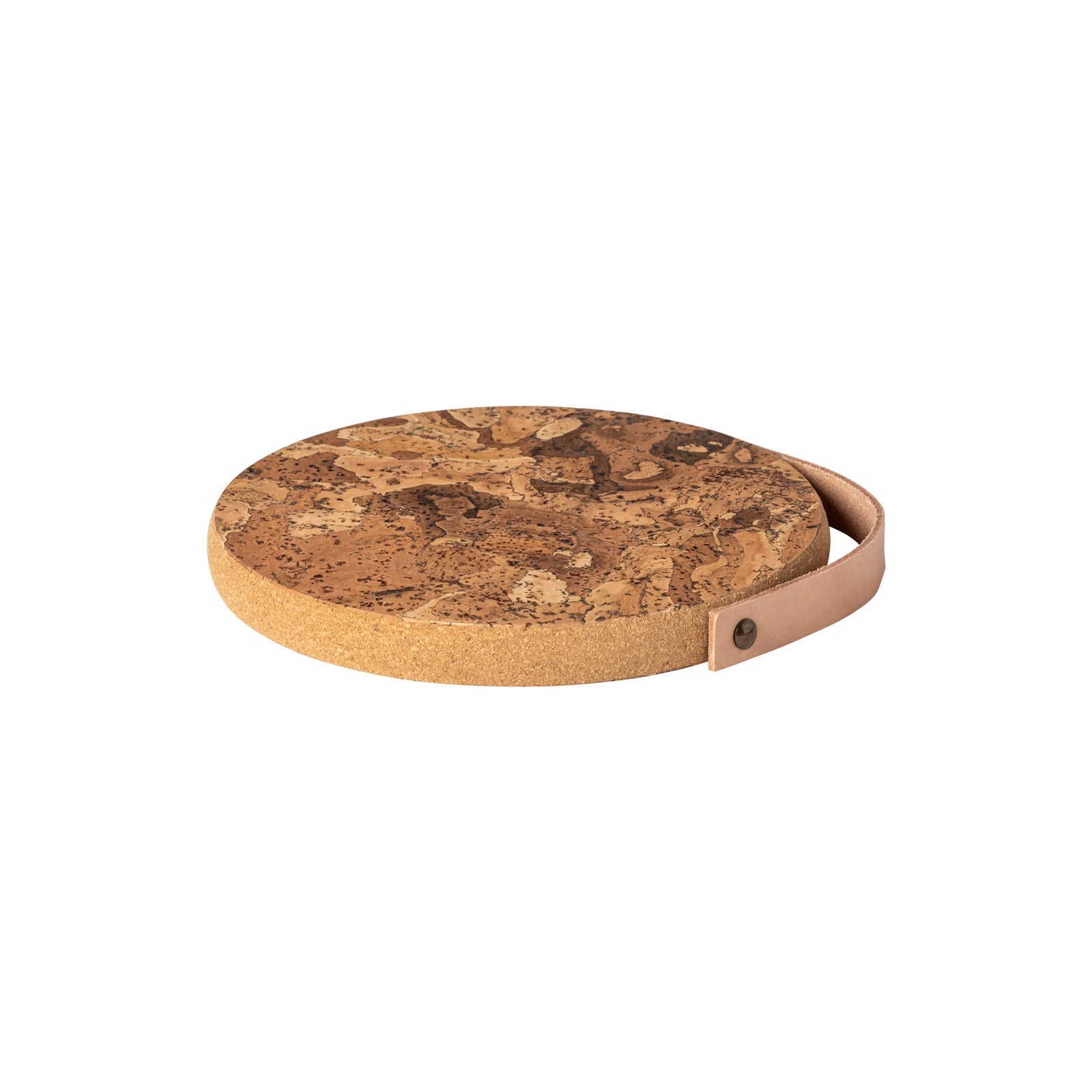 Cork Trivet w/ Leather Handle