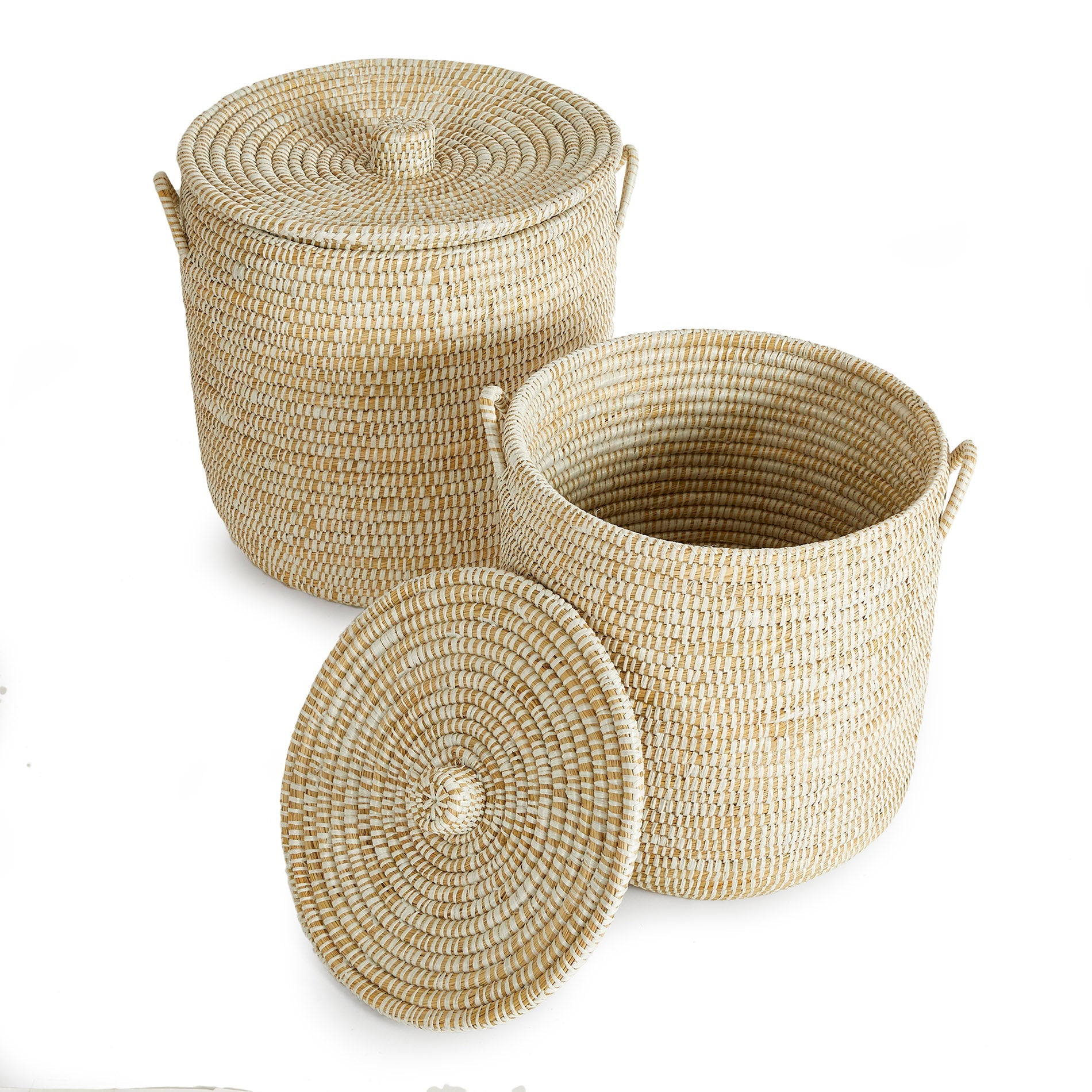 Raven Hamper Baskets with Lids Set of 2
