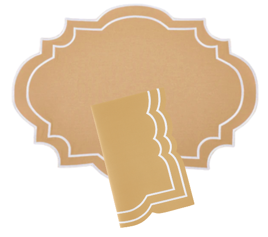 Nantucket Tan & White Placemat & Napkin