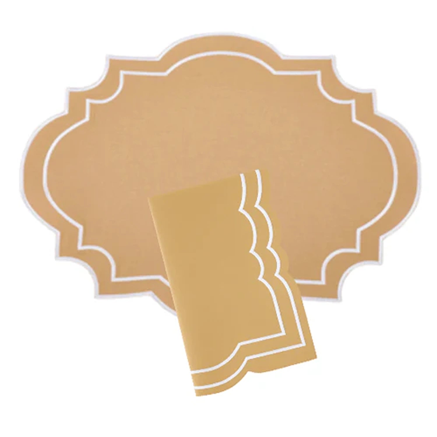 Nantucket Tan & White Placemat & Napkin