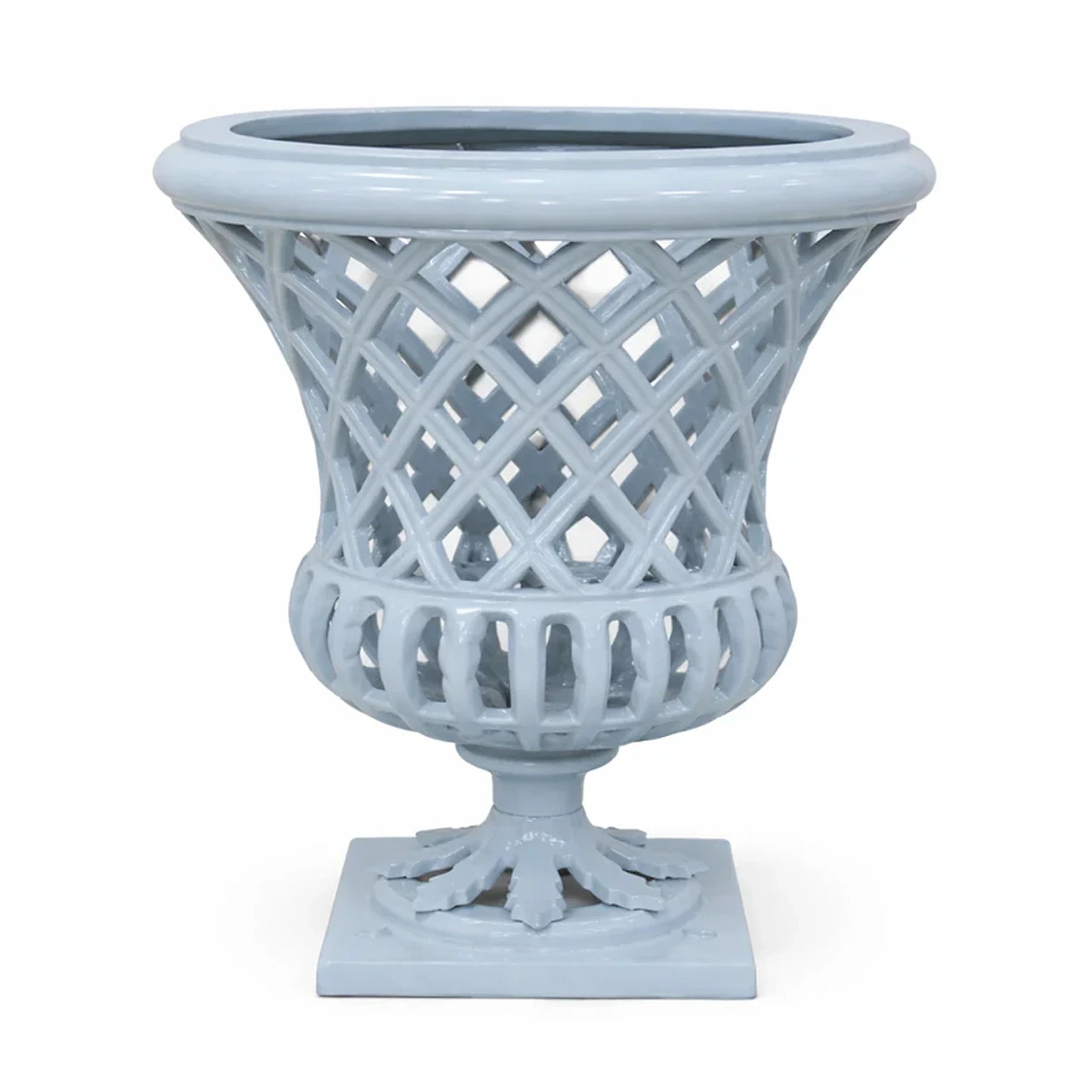 16" Soft Blue Lattice Urn