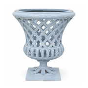 16" Soft Blue Lattice Urn