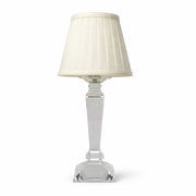 Square Crystal Rechargeable Lamp with Ivory Shade