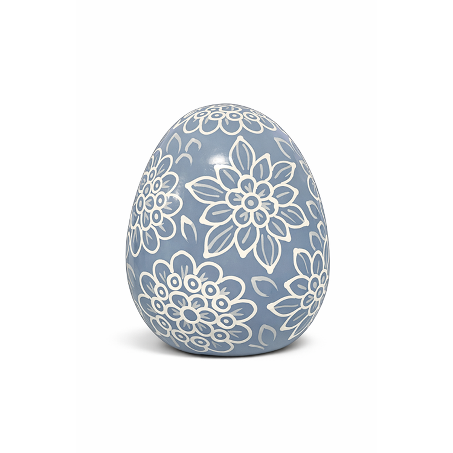 Soft Blue & White Floral Egg