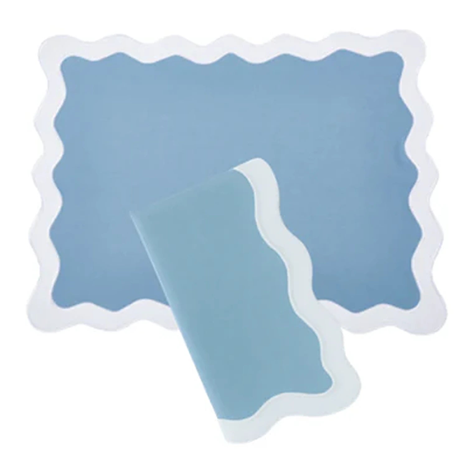 Hampton Pale Blue & White Trim Placemat & Napkin