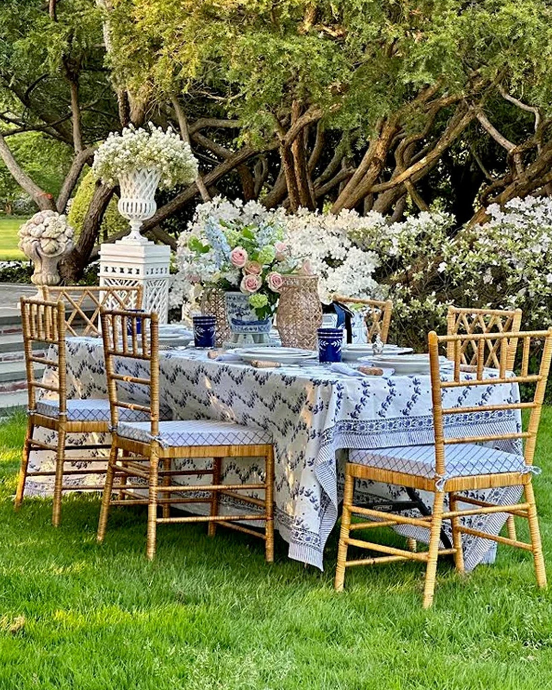 Set of 4 Straight Back Wicker Chair