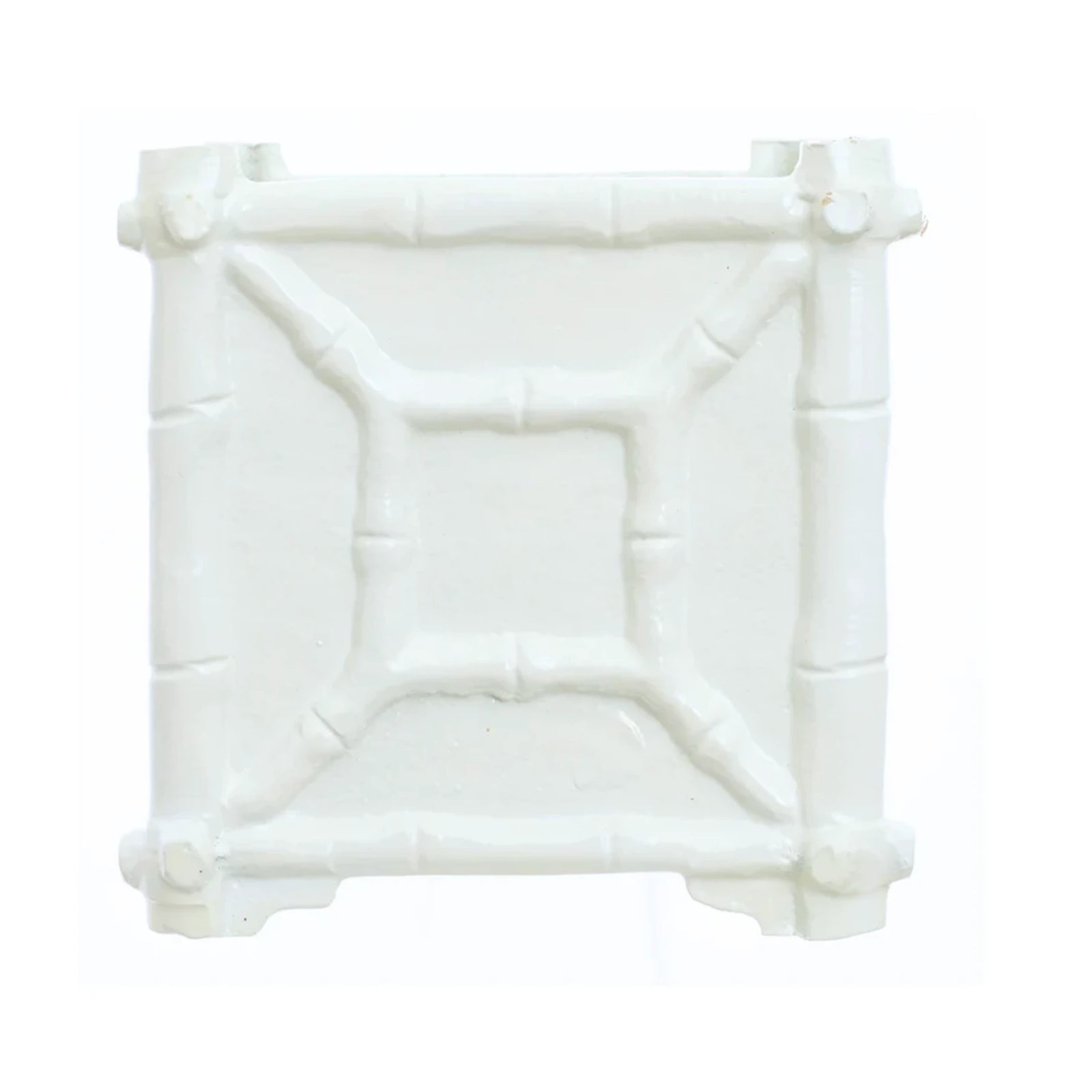 White Rustic Bamboo Box Planter