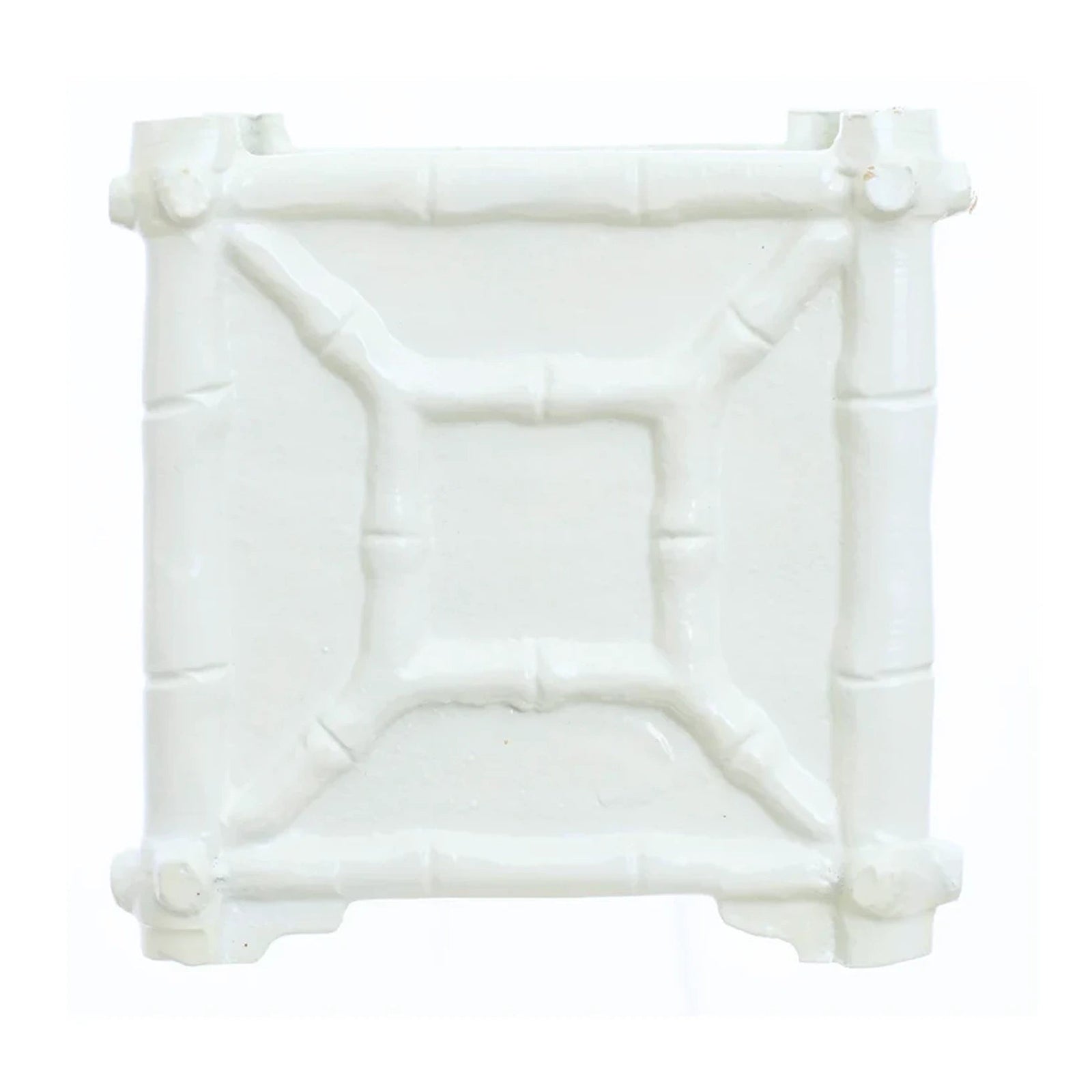 White Rustic Bamboo Box Planter