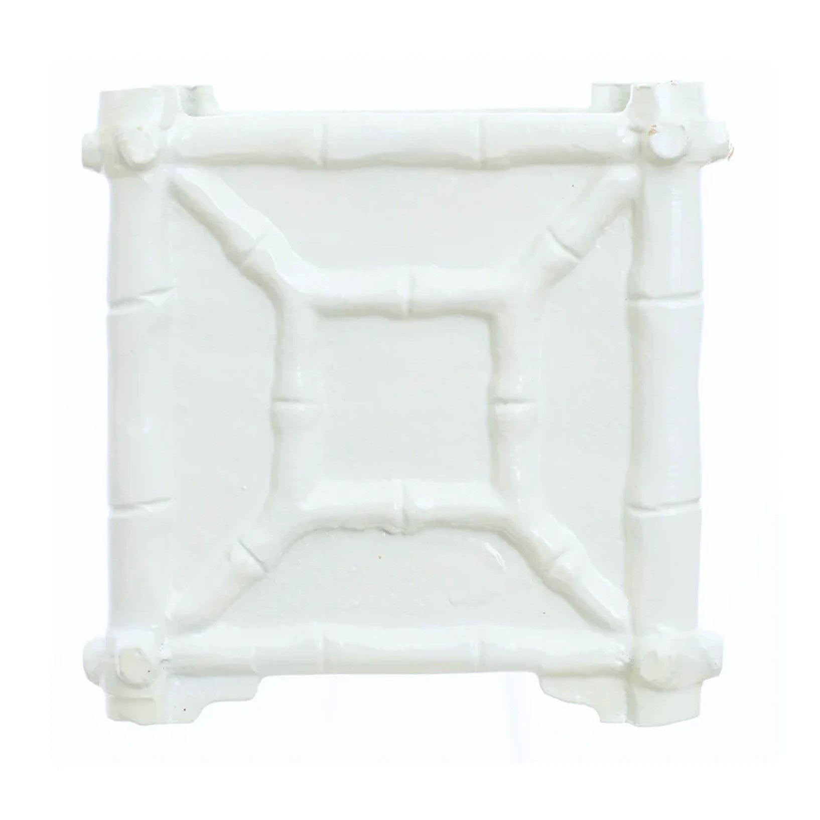 White Rustic Bamboo Box Planter
