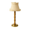 Bamboo Rechargeable Lamp with Ruffle Shade