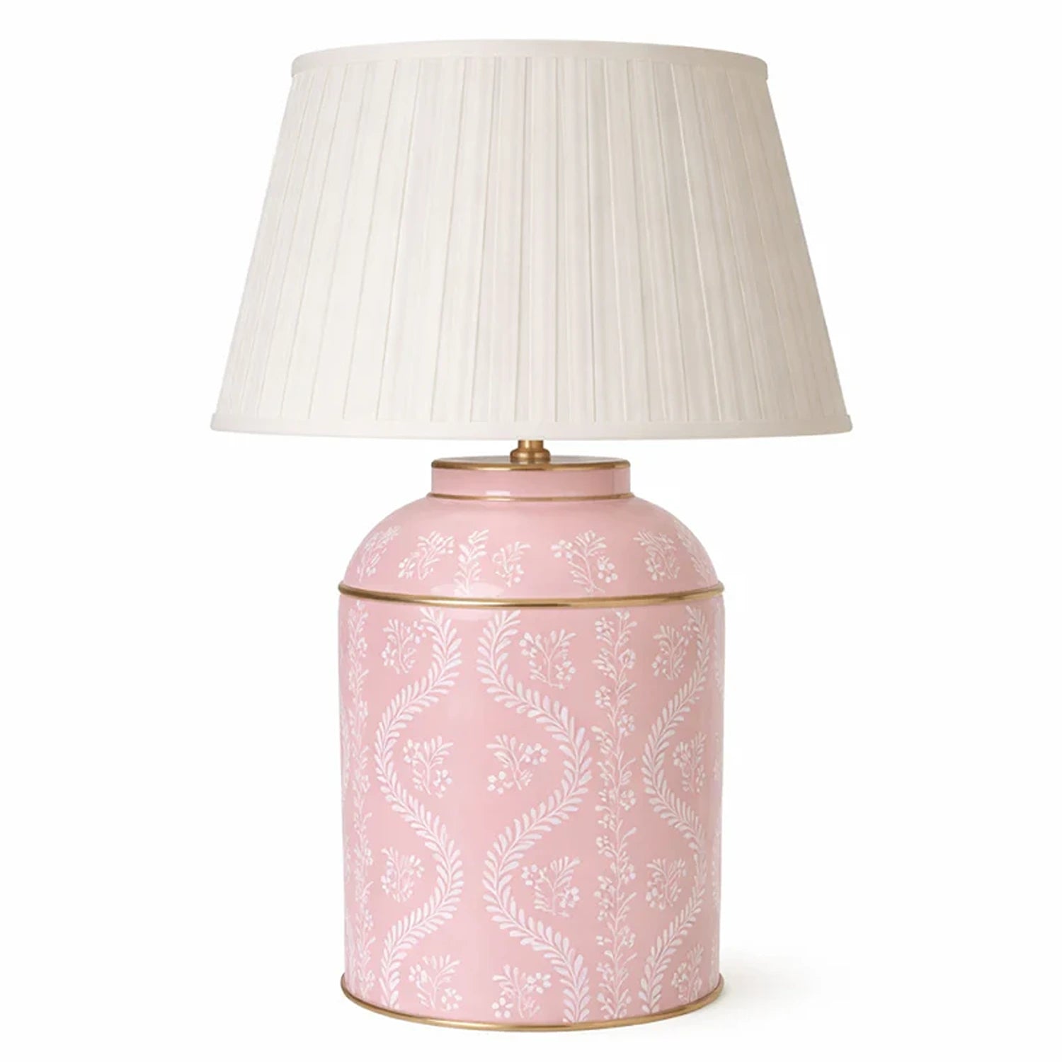 Pink Ikat Trellis Tea Caddy Lamp
