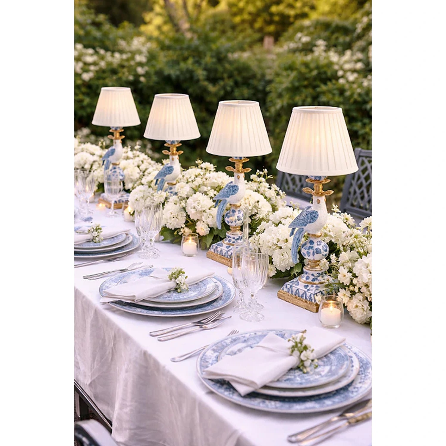 Blue & White Bird Rechargeable Lamp