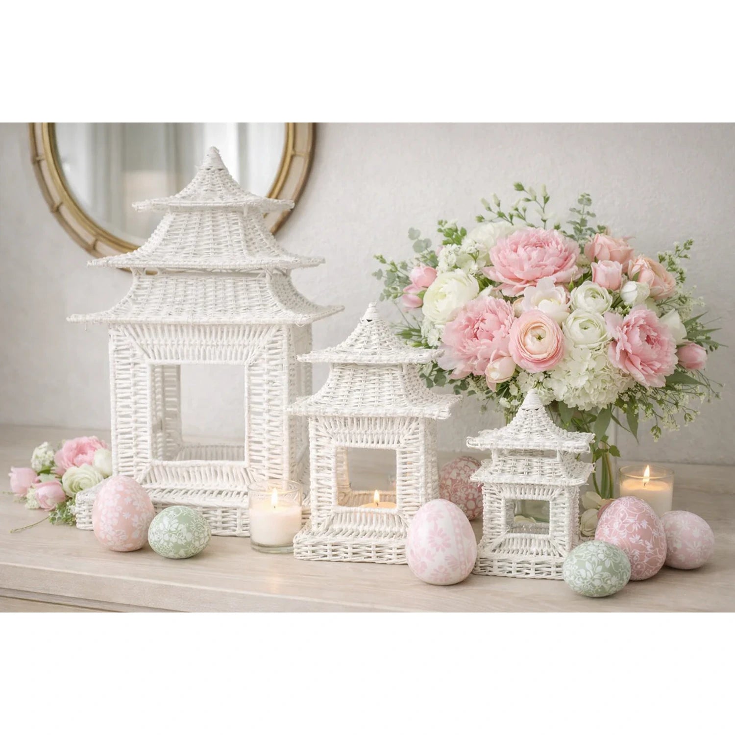 White, Pink & Green Tulip Egg