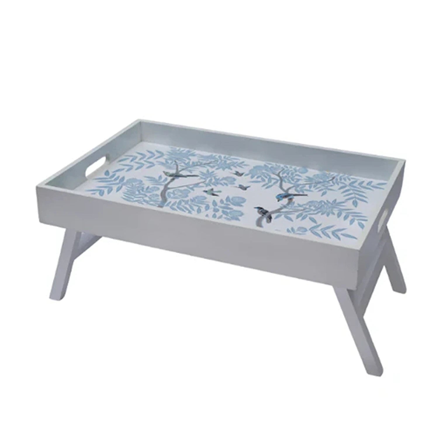Ivory Chinoiserie Wood Breakfast Tray