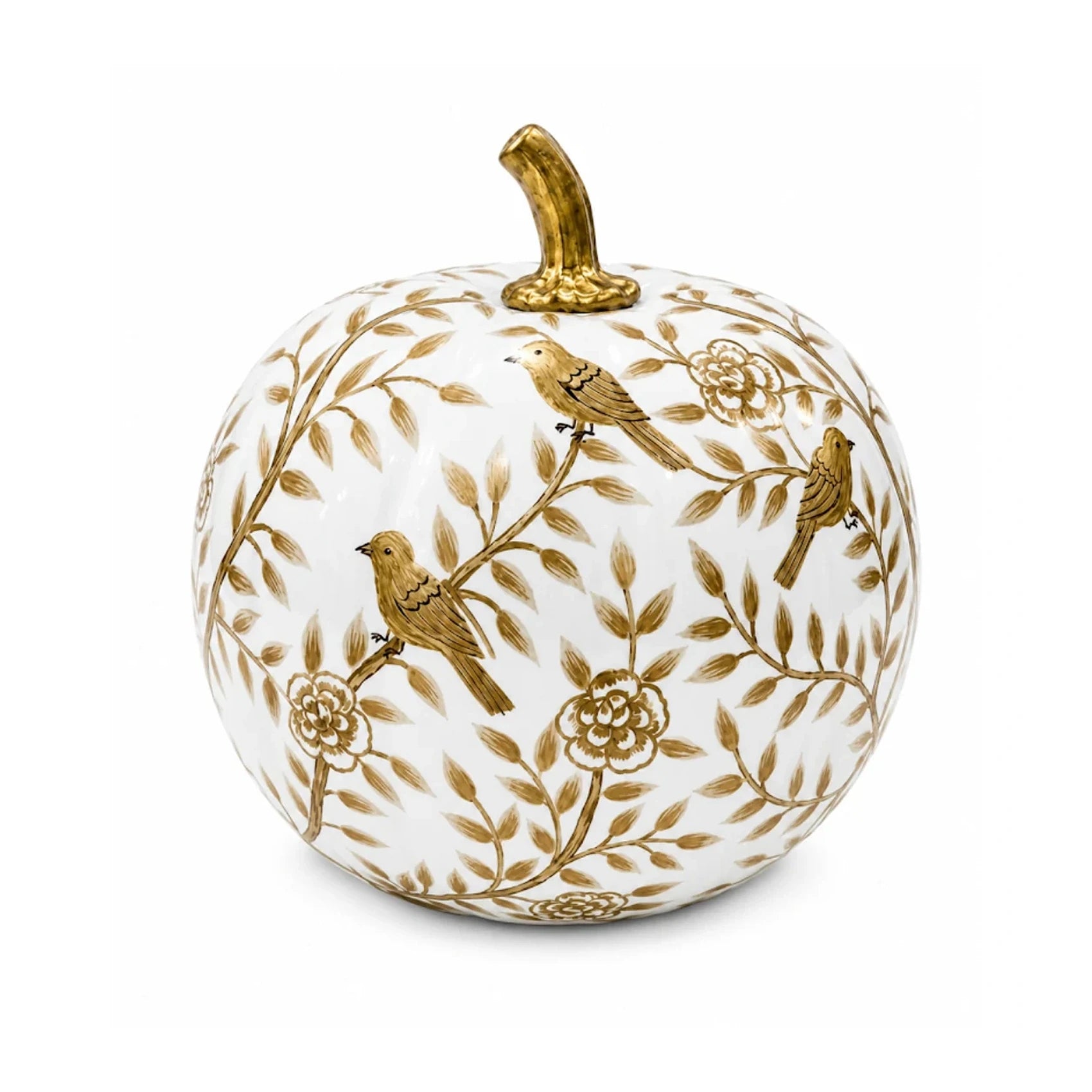 Gold Bird & Vine Pumpkin