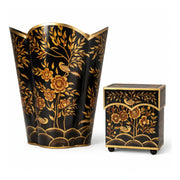 Black & Gold Pheasant Wastepaper Basket & Tissue (3 Options)