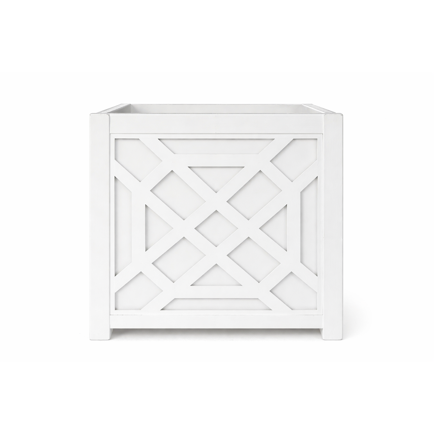 White Chippendale Planter
