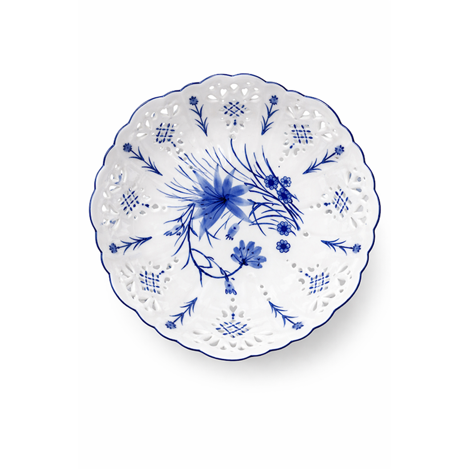 Pierced Scalloped Porcelain Bowl