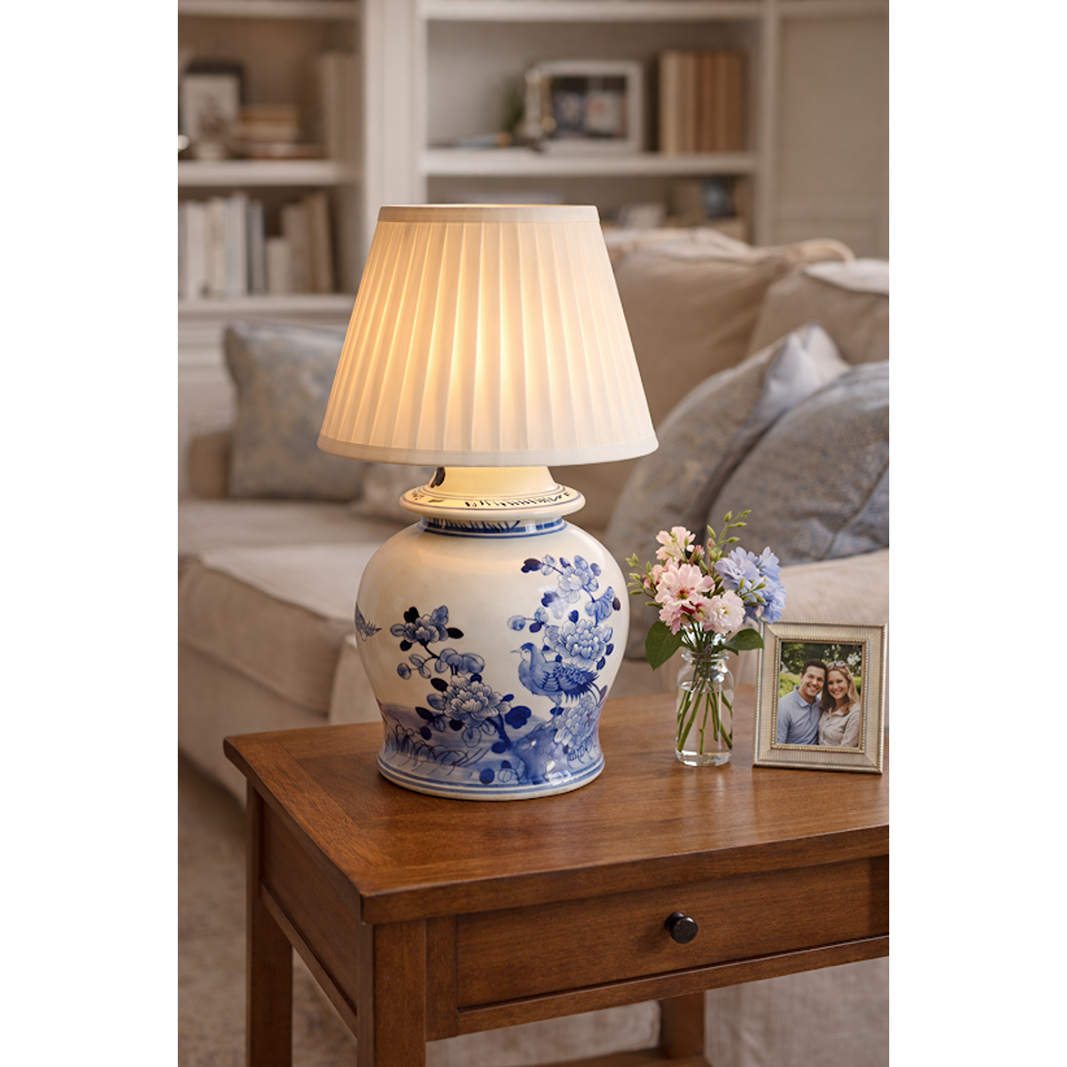 Blue Bird Porcelain Rechargeable Lamp