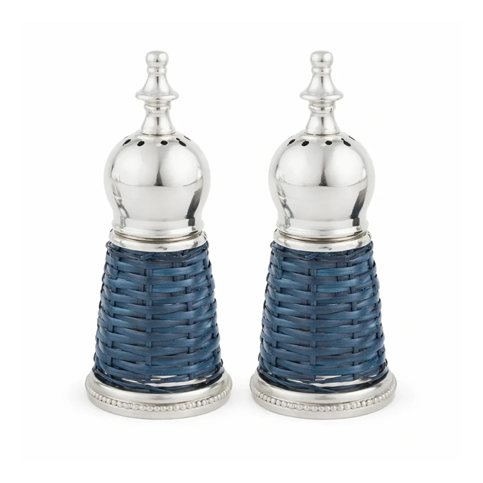 Navy Wicker Salt and Pepper Shaker