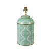 Ikat Green & White Tea Caddy Lamp
