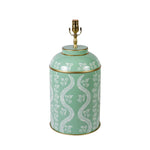 Ikat Green & White Tea Caddy Lamp