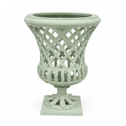 16" Soft Green Lattice Urn