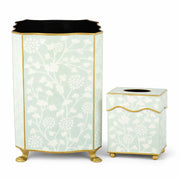 Pale Green Spring Floral Wastepaper Basket & Tissue (3 Options)